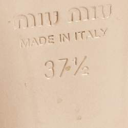 Pre Owned Miu Miu Black Patent Leather Crystal Embellished Pointed Toe Slingback Pumps Size 37.5