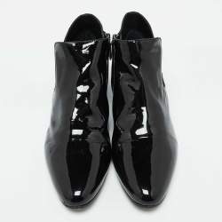 Miu Miu Black Patent Leather Ankle Length Boots Size 41.5