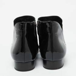 Miu Miu Black Patent Leather Ankle Length Boots Size 41.5