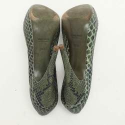 Miu Miu Green Python Platform Pumps Size 37.5