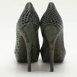 Miu Miu Green Python Platform Pumps Size 37.5