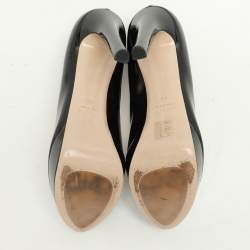 Miu Miu Black Patent Leather Platform Pumps Size 40