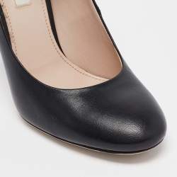 Miu Miu Black Leather Studded Ankle Strap Pumps Size 40