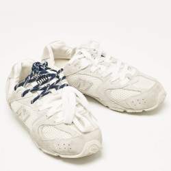 Miu Miu X New Balance White/Grey Mesh and Suede 530 SL Low Top Sneakers Size 38