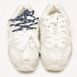 Miu Miu X New Balance White/Grey Mesh and Suede 530 SL Low Top Sneakers Size 38