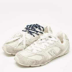 Miu Miu X New Balance White/Grey Mesh and Suede 530 SL Low Top Sneakers Size 38