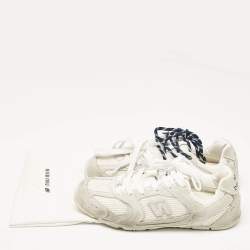 Miu Miu X New Balance White/Grey Mesh and Suede 530 SL Low Top Sneakers Size 38