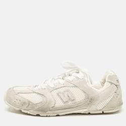 Miu Miu X New Balance White/Grey Mesh and Suede 530 SL Low Top Sneakers Size 38