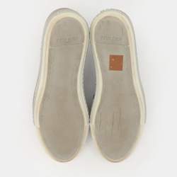 Miu Miu Blue Denim Astro Cork Platform Sneakers Size 37