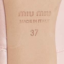 Miu Miu Pink Satin Logo Band Ballerina Pumps Size 37