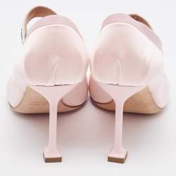 Miu Miu Pink Satin Logo Band Ballerina Pumps Size 37