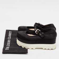 Miu Miu Black Satin Mary Jane Platform Sneakers Size 36