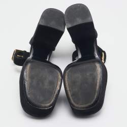 Miu Miu Black Suede Platform Mary Janes Pumps Size 37.5