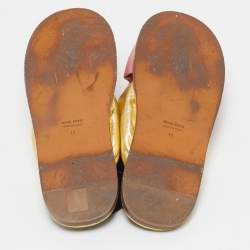 Miu Miu Multicolor Leather Knotted Flat Slingback Sandals Size 41