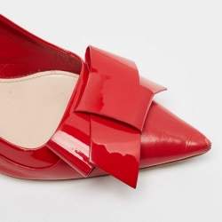 Miu Miu Red Patent and Leather Bow Pumps Size 39