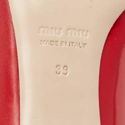 Miu Miu Red Patent and Leather Bow Pumps Size 39