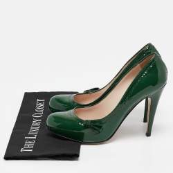 مملوكة مسبقًا Miu Miu Green Patent Leather Platform Pumps Size 41