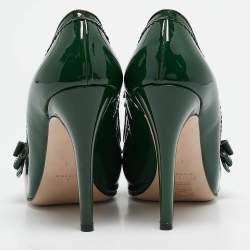 مملوكة مسبقًا Miu Miu Green Patent Leather Platform Pumps Size 41