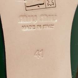 مملوكة مسبقًا Miu Miu Green Patent Leather Platform Pumps Size 41