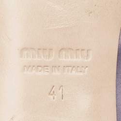 مملوكة مسبقًا Miu Miu Purple Satin Bow  Crystal Heel Sandals Size 41