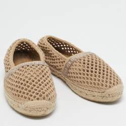 Miu Miu Beige Fishnet Espadrille Flats Size 39