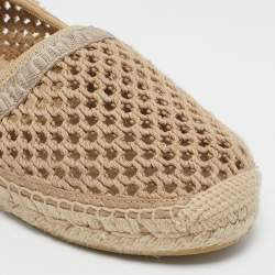 Miu Miu Beige Fishnet Espadrille Flats Size 39