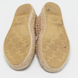Miu Miu Beige Fishnet Espadrille Flats Size 39