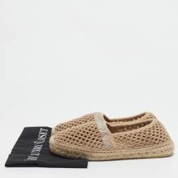 Miu Miu Beige Fishnet Espadrille Flats Size 39