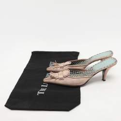 Miu Miu Beige Leather Mules Size 38.5