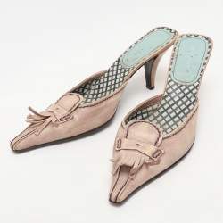 Miu Miu Beige Leather Mules Size 38.5