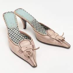 Miu Miu Beige Leather Mules Size 38.5