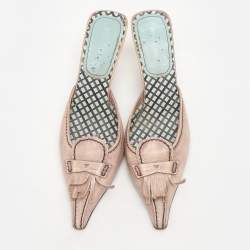 Miu Miu Beige Leather Mules Size 38.5