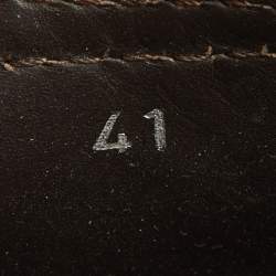 Pre Owned Miu Miu Tan Floral Embossed Leather Wooden Clog Slide Platform Sandals Size 41