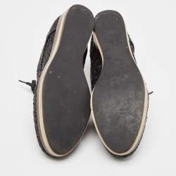 Miu Miu Black Glitter Lace Up Sneakers Size 39