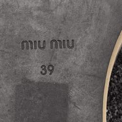 Miu Miu Black Glitter Lace Up Sneakers Size 39
