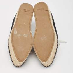 Miu Miu Navy Blue Suede Espadrille Platform Espadrille Sneakers Size 39