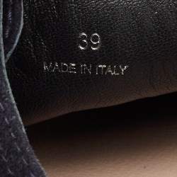 Miu Miu Navy Blue Suede Espadrille Platform Espadrille Sneakers Size 39