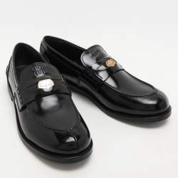 Miu Miu Black Patent Leather Penny Loafers Size 41