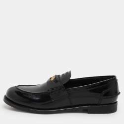 Miu Miu Black Patent Leather Penny Loafers Size 41