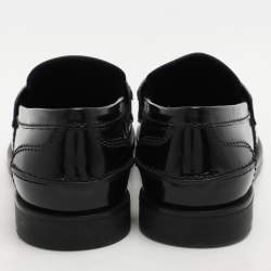Miu Miu Black Patent Leather Penny Loafers Size 41