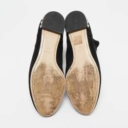 Miu Miu Black Suede Embellished Ankle Boots Size 38