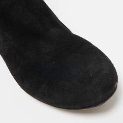 Miu Miu Black Suede Embellished Ankle Boots Size 38