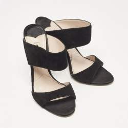 Miu Miu Black Suede Banded Sandals Size 38.5