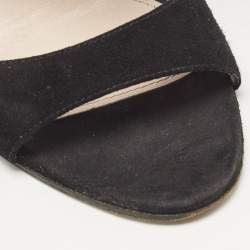 Miu Miu Black Suede Banded Sandals Size 38.5