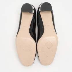Miu Miu Black Patent Leather Embellished Pumps Size 36.5