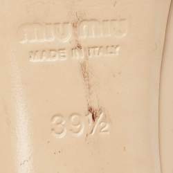Miu Miu Beige Patent Leather Peep Toe Platform Pumps Size 39.5
