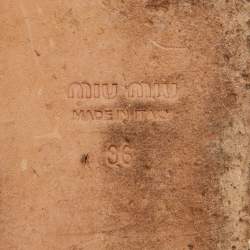 Pre Owned Miu Miu Black Velvet Faux Pearl Embellished Flat Slide Sandals Size 36