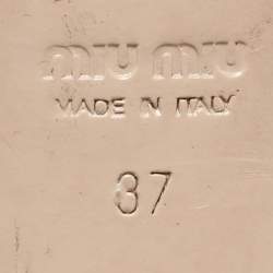 Pre Owned Miu Miu Black Patent Leather Studded Peep Toe Pumps Size 37