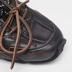 مملوكة مسبقًا Miu Miu x New Balance Dark Brown Leather 530 SL Deco Flat Mules Size 37