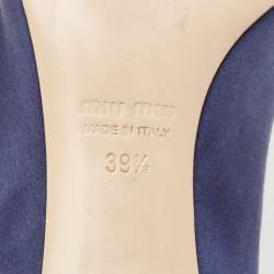 Miu Miu Black/Blue Satin Crystal Embellished Pointed Toe Pumps Size 39.5